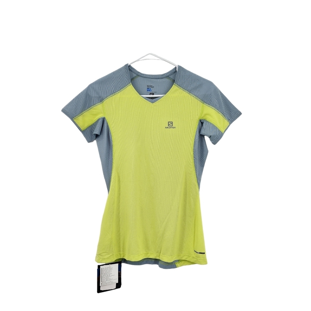 Salomon Women's Poly Stretch Colorblock Trail Running Tee - Xs